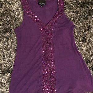 Cynthia Rowley Purple Sequin Women's Top